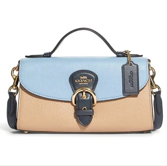 Coach Handbags - NWT Coach Kleo Top Handle Colorblock Marble Blue Multi💙🤎